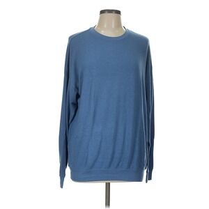 Alo Yoga Womens Blue Relaxed Fit Crewneck Sweatshirt Long Sleeve Pullover